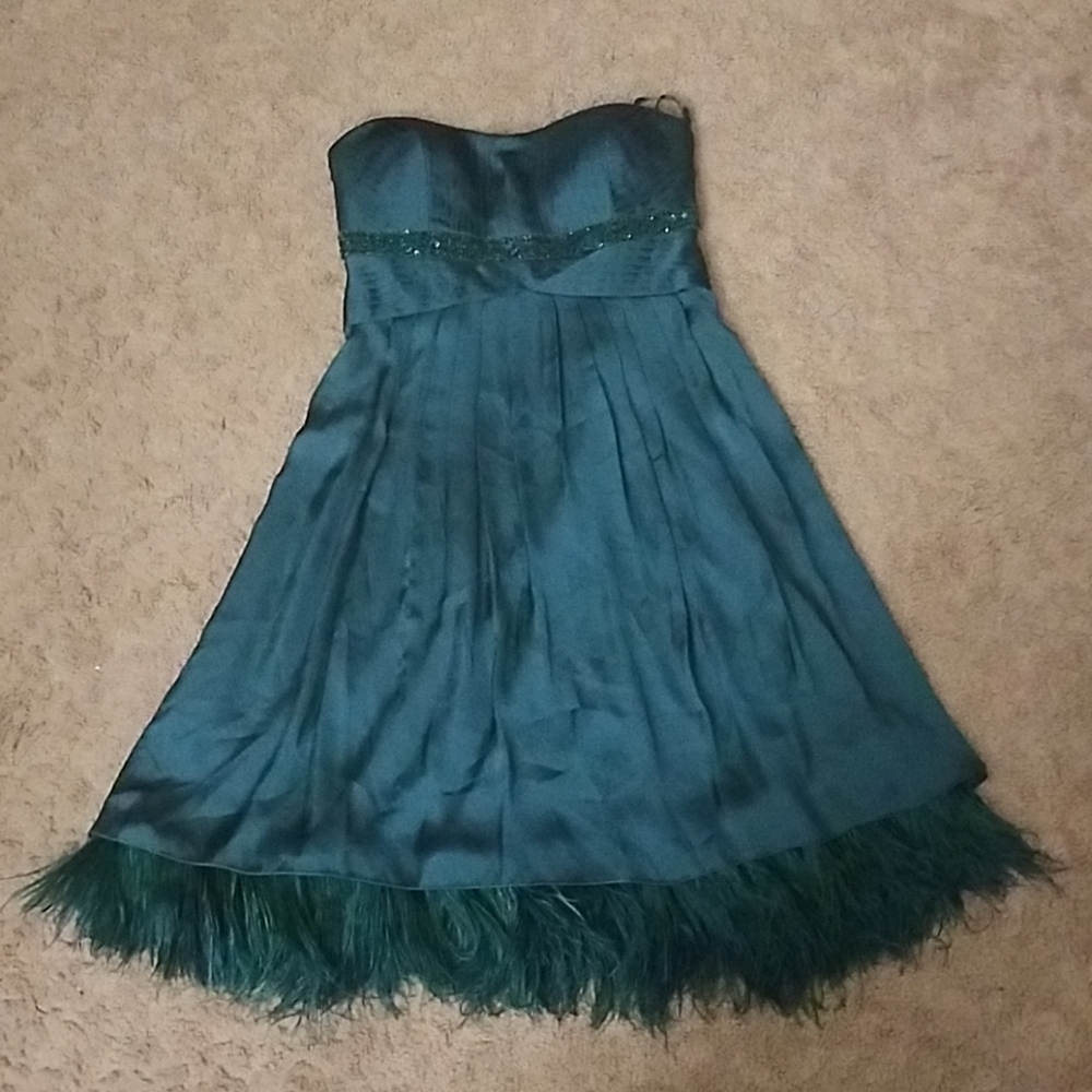 NWT Jessica Simpson Strapless Feather Dress